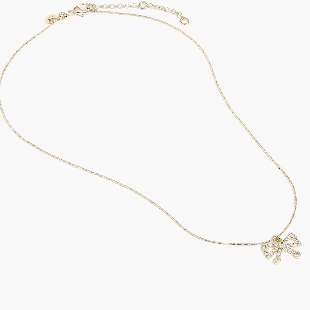 J. Crew Pavé Crystal Bow Pendant Necklace/NWT